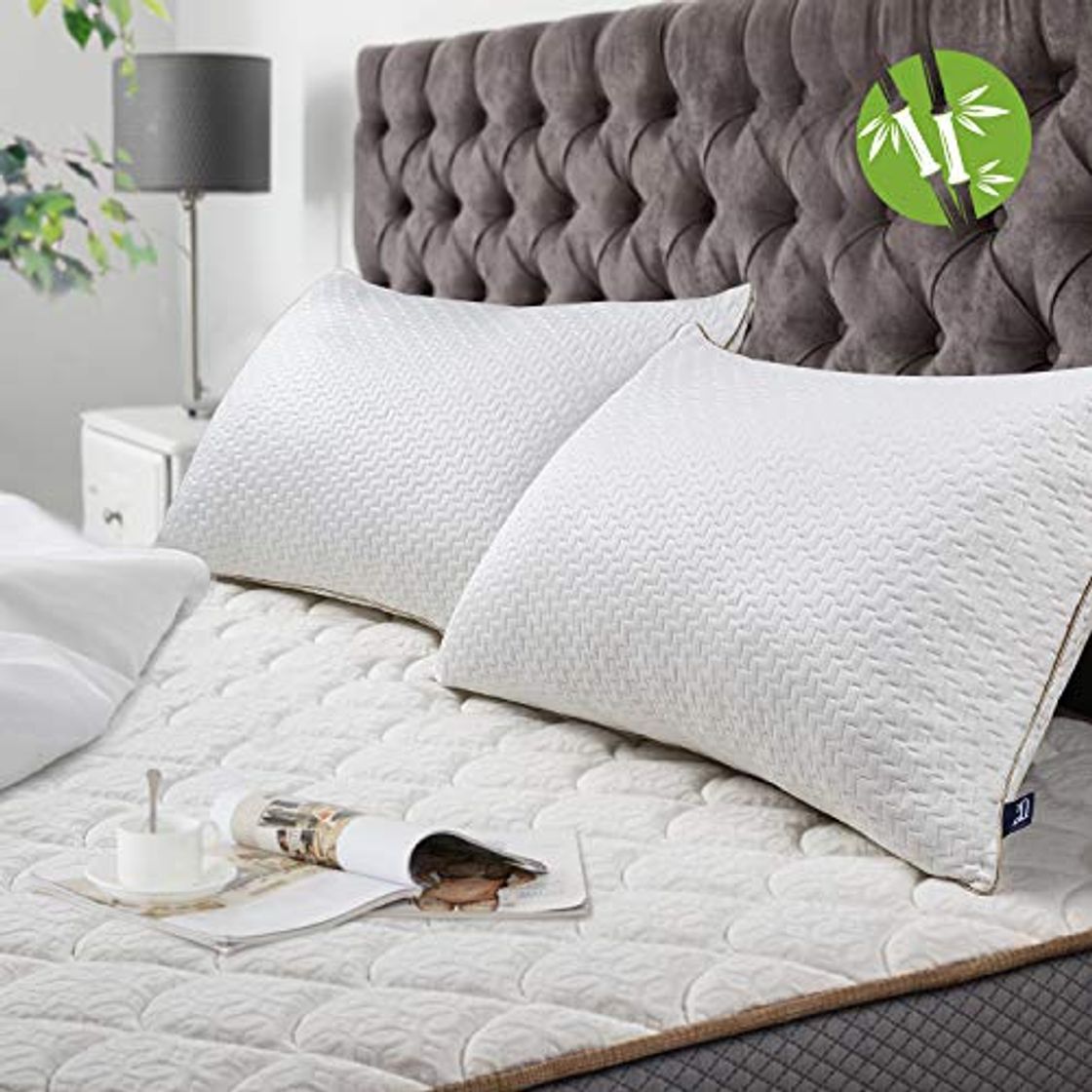 Productos BedStory Almohadas Bambú 42x70 Almohada 2 Unidades con Funda de Lavable Almohada