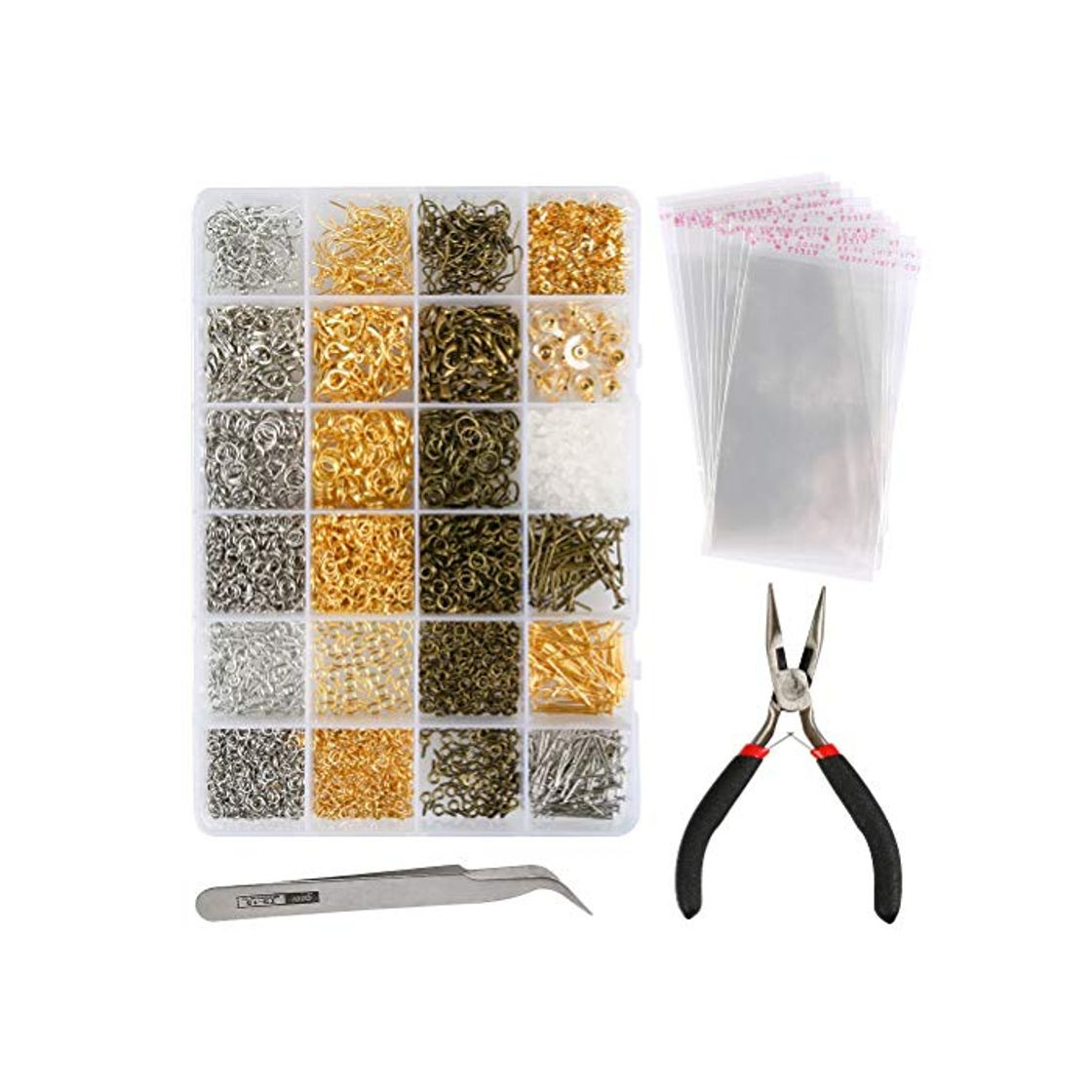 Product TIMESETL Kit de Hacer Bisutería 3000 Piezas Joyería Manualidades DIY Cierres de Pulsera Broches de Langosta con Anillas Abiertas y Cadena de Extensor para Pulsera y Collar para Adultos y Niños