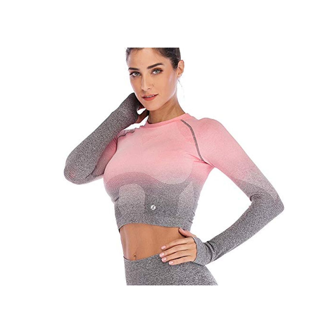 Product Leoyee Seamless Gradient Gym Medias Camisa Deportiva Yoga Top para Mujeres Running