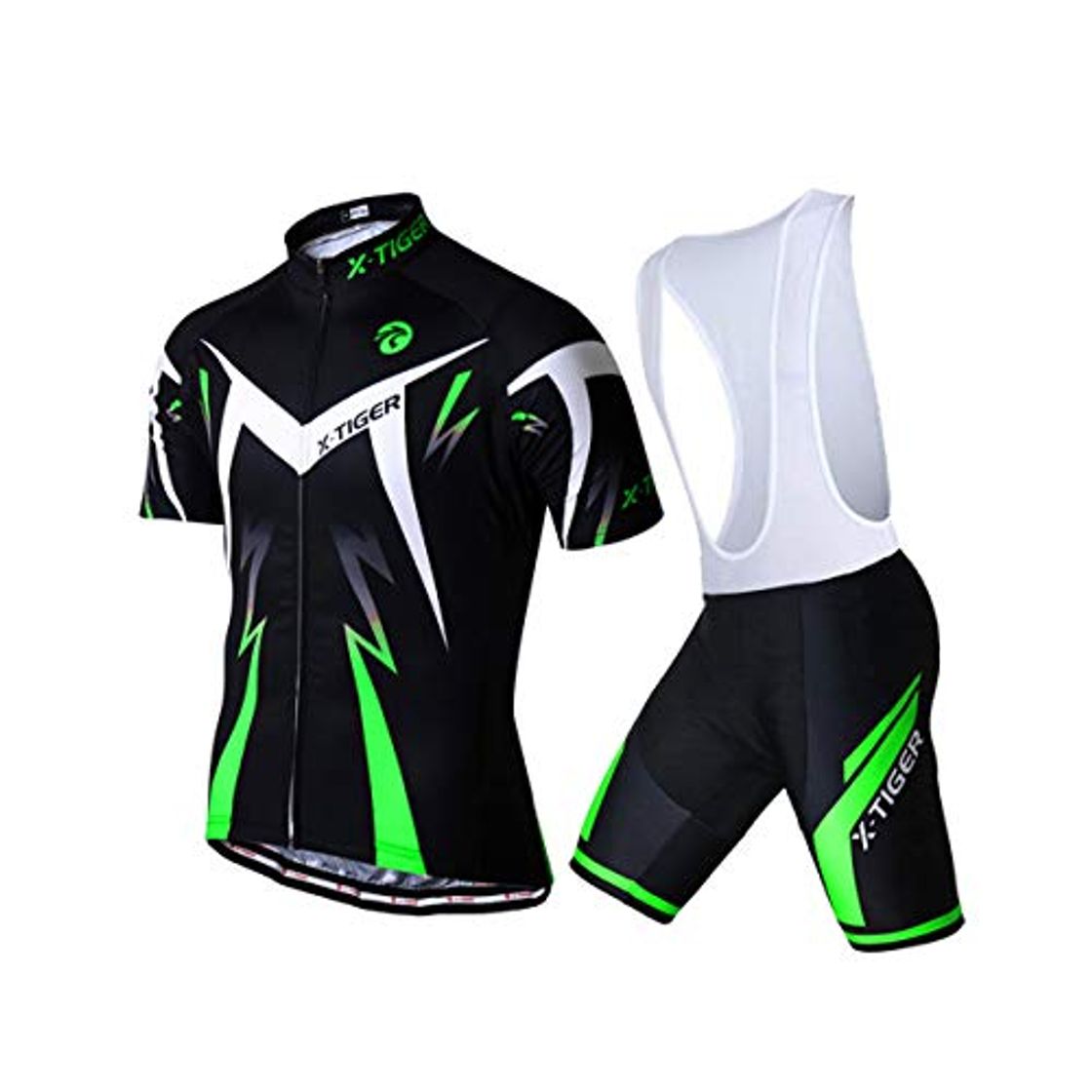 Lugar X-TIGER Ciclismo Maillots para Hombres con Tirantes Manga Corta Transpirable Secado Rápido