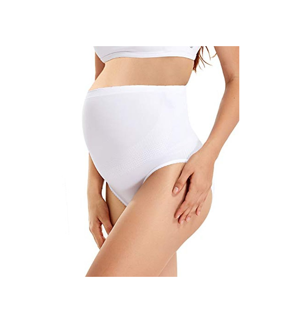 Products Gratlin Braguitas para Premamá Ropa Interior de Maternidad sin Costura Blanco S