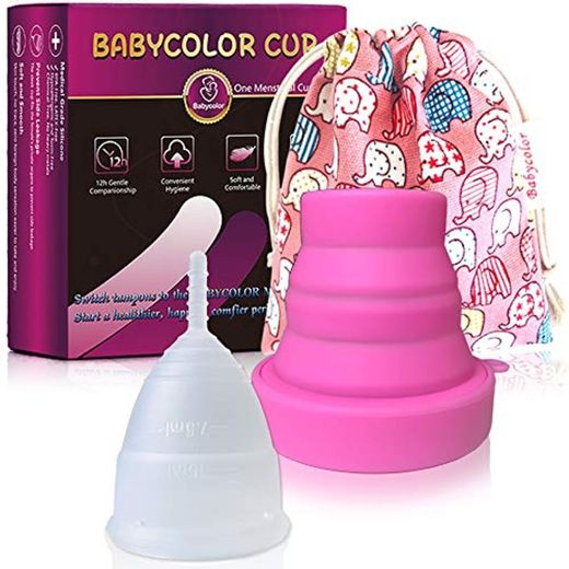 Copa Menstrual-copa menstrual más recomendada-Incluye una bolsa de regalo-Pastillas Esterilizadoras, 4 unidades-Pastillas