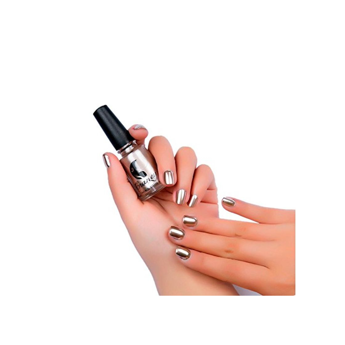 Producto FAMILIZO Espejo Esmalte de Uñas Cola de Plata Metal Color Acero Inoxidable