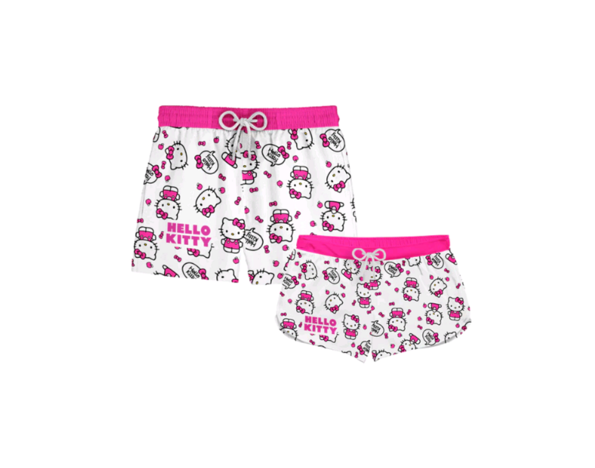 Social Kit short casal HELLO KITTY rosa