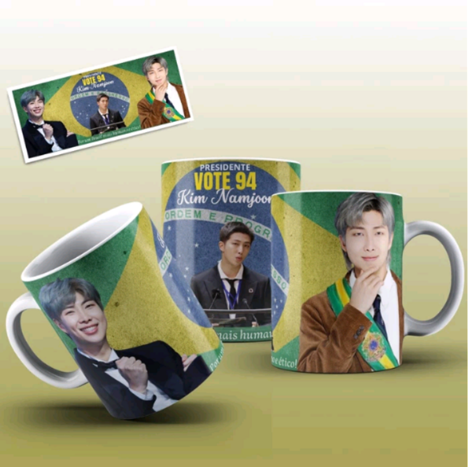 Productos Caneca fanmade Namjoon presidente do Brasil