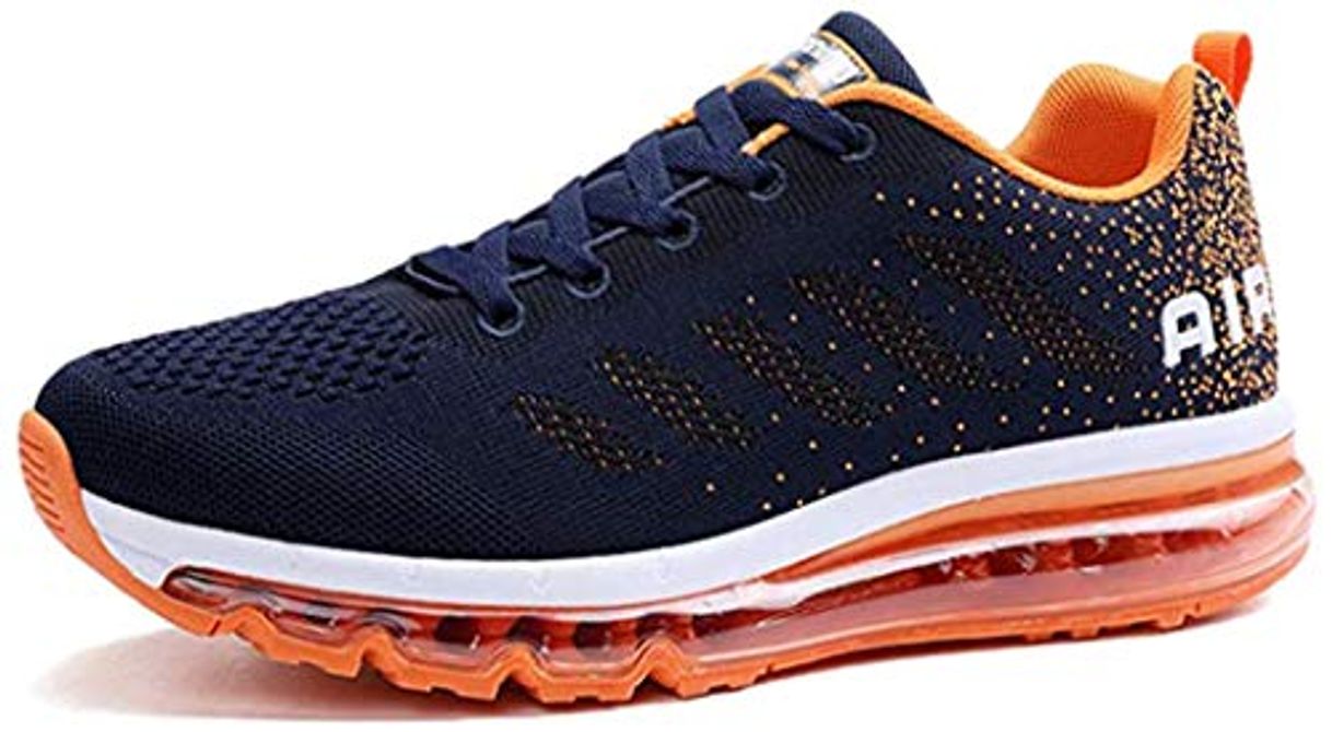 Moda MIMIYAYA Zapatillas de Deporte con Cojines de Aire Calzado de Running Net para Estudiante Volar Zapatos Tejidos Zapatillas Deportivas de Mujer Gimnasia Sneakers Orange 36 EU