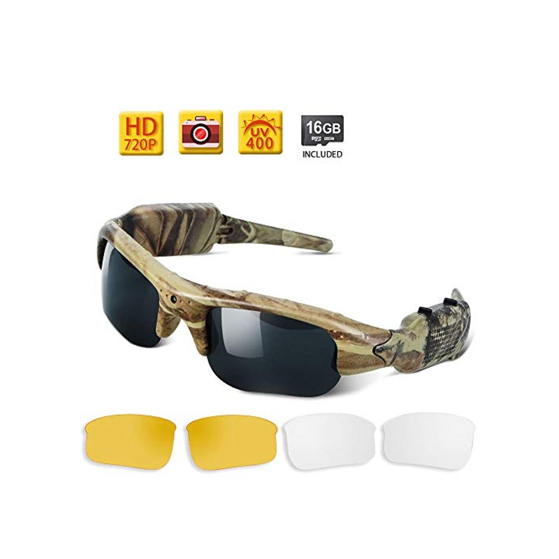 Products Camuflaje Cámara Oculta Gafas de Sol - Secreto Grabador de Video Espía