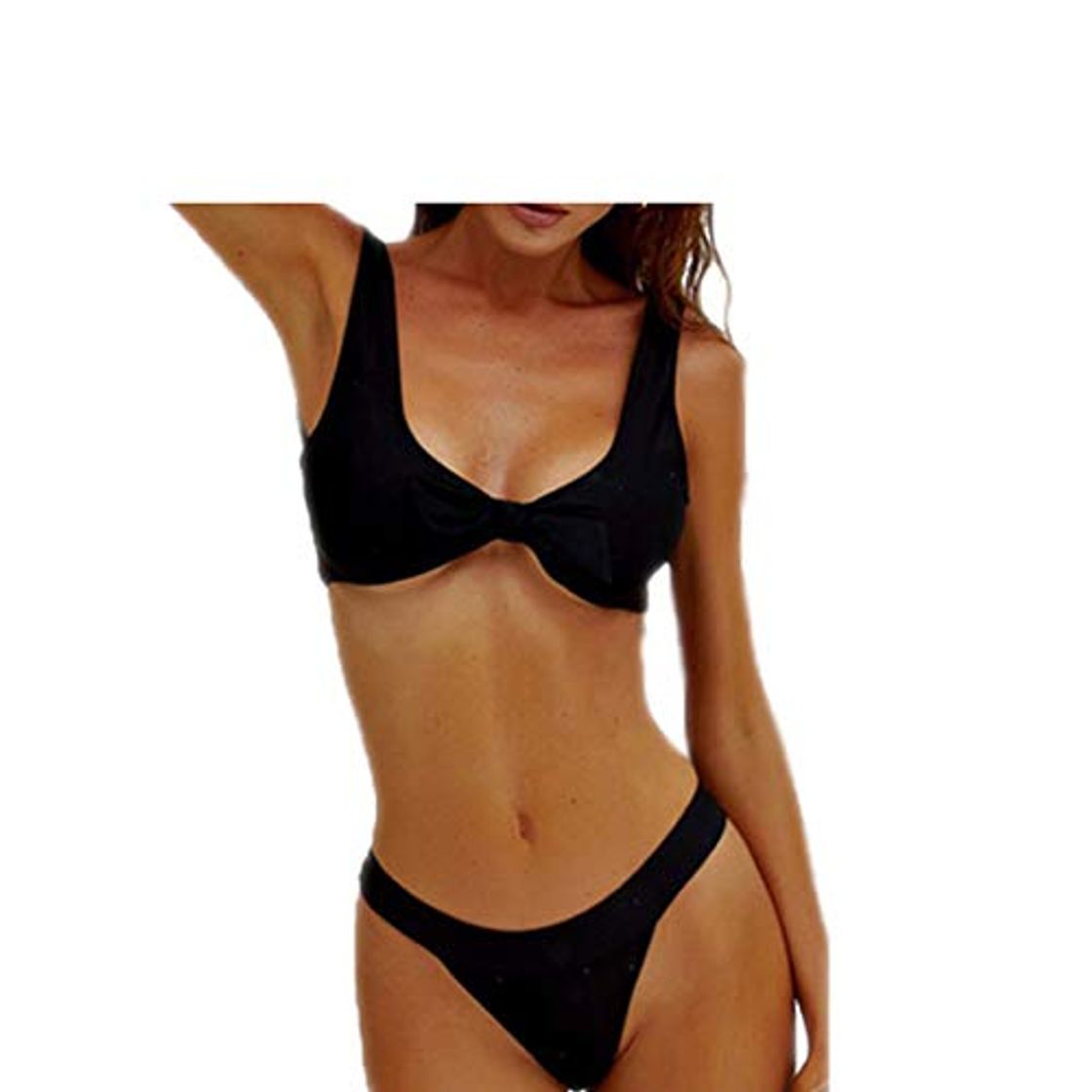 Moda Trajes de baño 2 Unids Mujeres Push Up Bikini Señoras Bikinis Sólidos Conjunto Sexy Cintura Baja Triángulo Traje de baño Traje de baño Halter Ropa de Playa Biquin Ropa de Playa