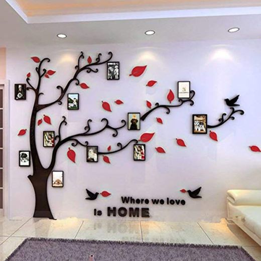 Alicemall Vinilos Arbol Rojo Pegatinas de Pared 1