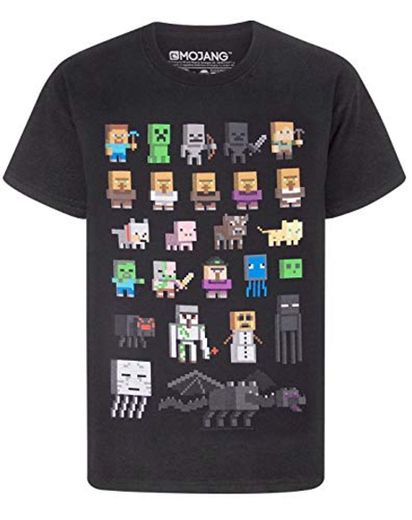 Camiseta para chicos de Minecraft Negro negro 12