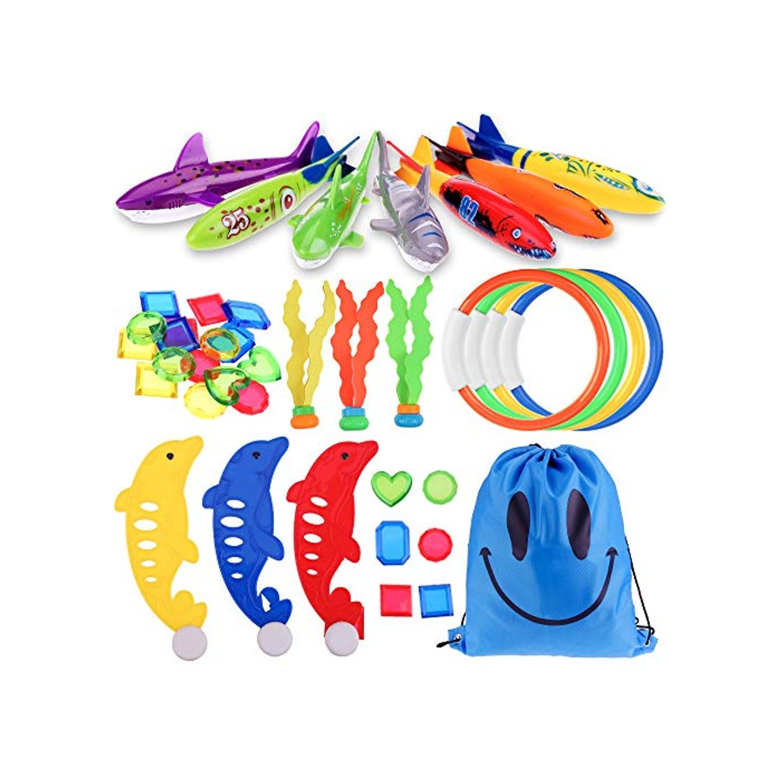 Social Fabur 34pcs Juguetes de Buceo Conjunto para Niños Incluir Torpedos Bandidos*4