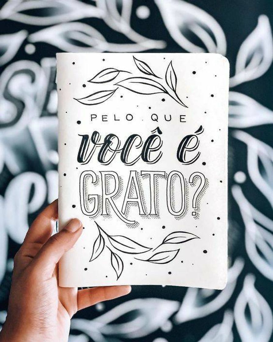 Moda Pelo que você é grato-lettering 