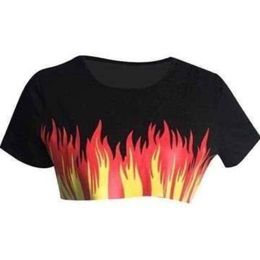 Camiseta corta de llamas