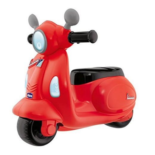 Chicco - Correpasillos Vespa con forma de moto scooter y volante electrónico