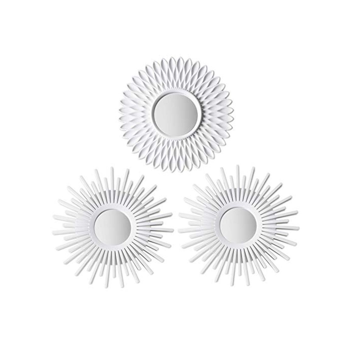 Social BONNYCO Espejos Pared Decorativos Blancos Pack 3 Espejos Decorativos Ideales para Decoracion