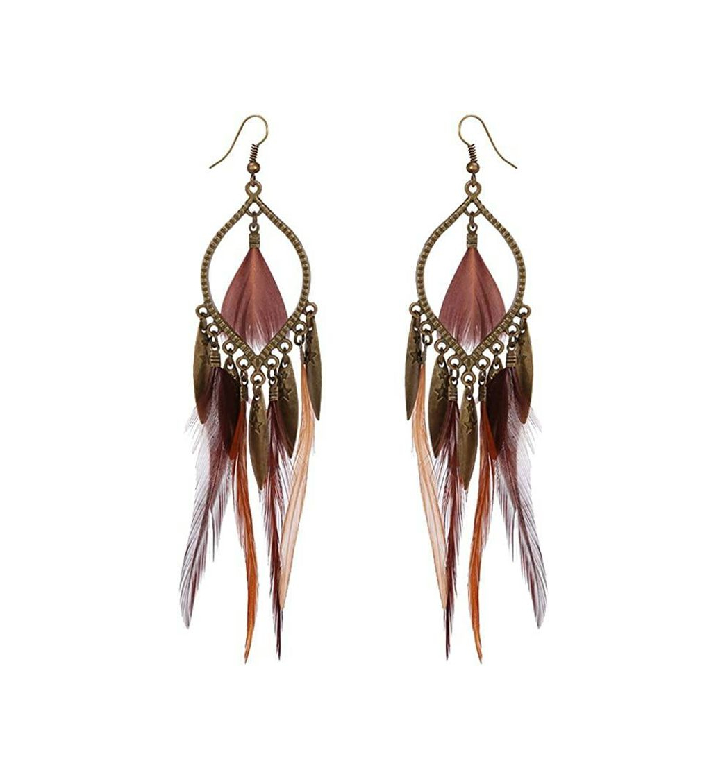 Moda Aretes de pluma