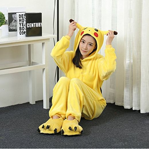 JunYito Pijama Pikachu Animale Disfraz Stitch Traje Niños Niña Adulto Mujer Invierno