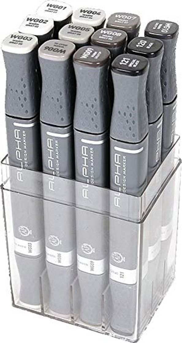 Product Alpha EF 12 Warm Grey Grafikmarker 12er Set Box Design Marker