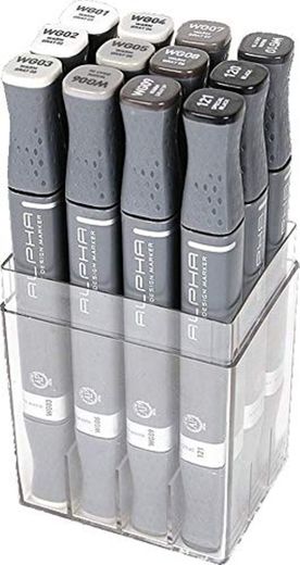 Alpha EF 12 Warm Grey Grafikmarker 12er Set Box Design Marker