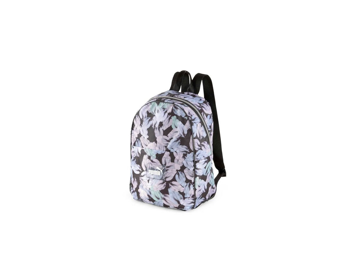 Moda Mochila Puma negra con diseño floral