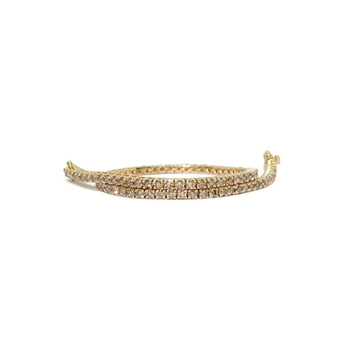 Social Pulsera Tipo Riviere de Diamantes y Oro de 18k con Diamantes Champán