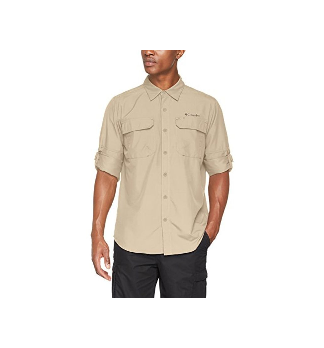 Fitness Columbia Camisa de Excursionismo de Manga Larga para Hombre, Silver Ridge II