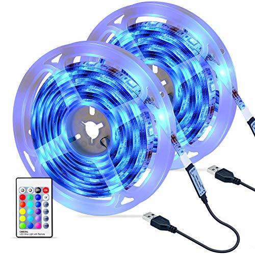 Social Tiras LED 6M, OMERIL Impermeable Tira LED USB con Control Remoto, 4