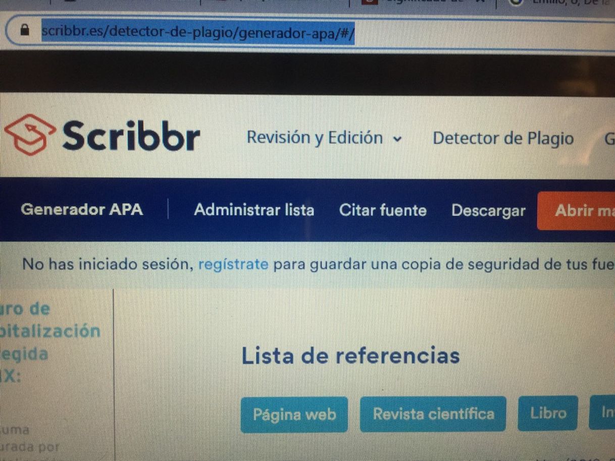 App Sitio web de Generador referencia formato APA 