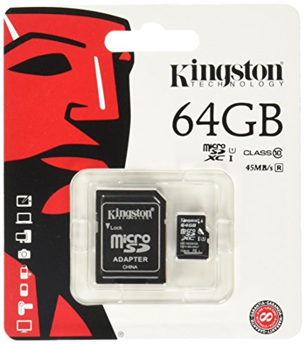 Lugar Kingston SDCX10/64GB - Tarjeta microSD de 64 GB