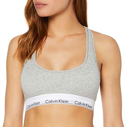 Calvin Klein Modern Cotton-Bralette Braguita de bikini, Gris