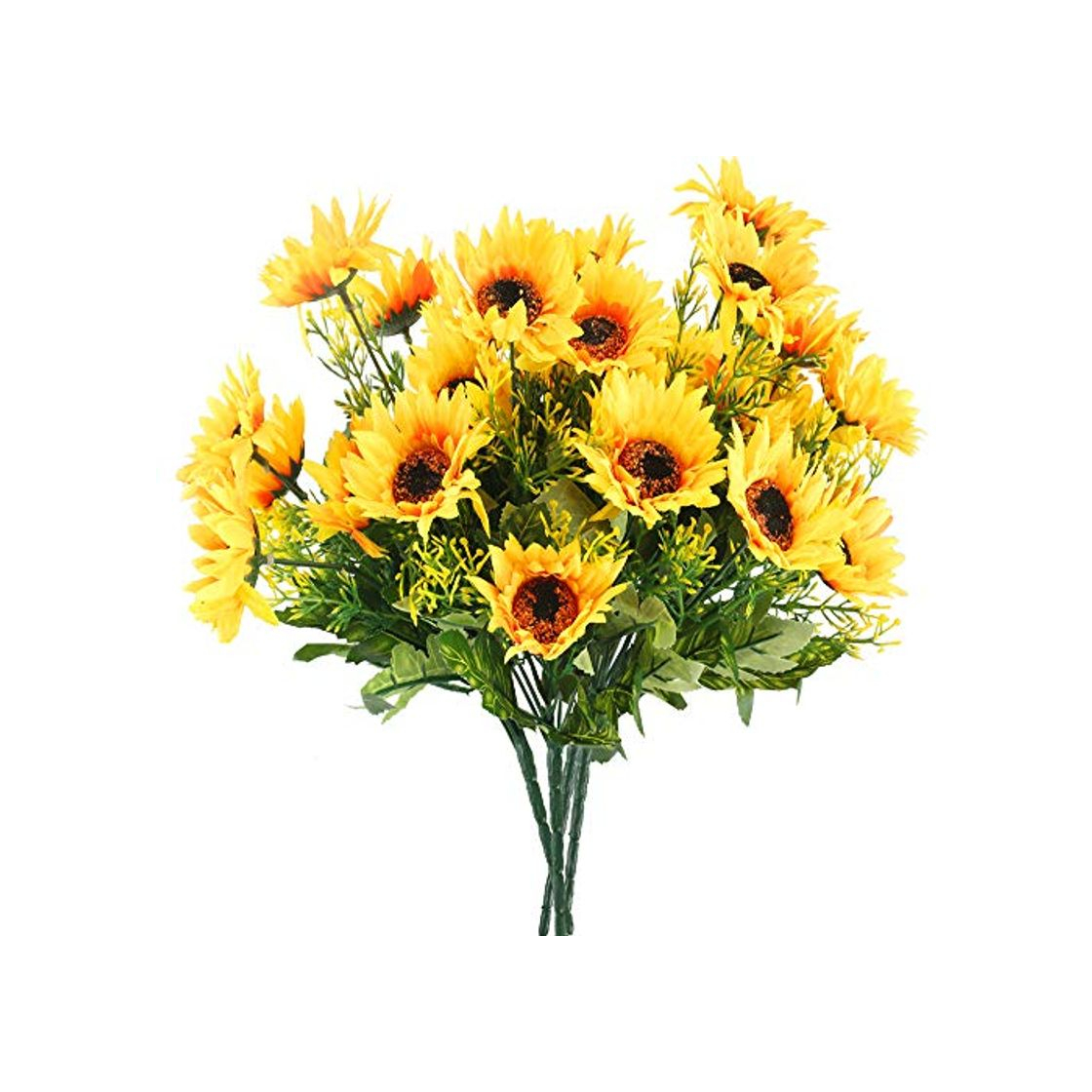 Producto HUAESIN 4Pcs Girasoles Artificiales Decoracion 32cm Arbusto Artificiales Amarillo Flor Artificial Girasol