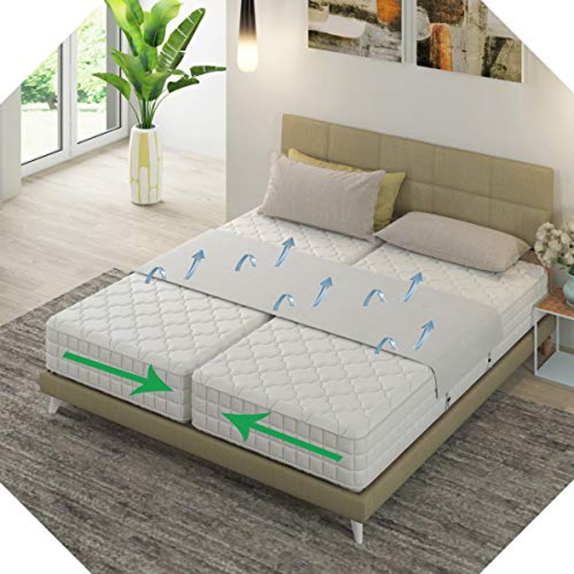 Producto Kit Puente Convertidor Cama Twin a King ~ Extensor de Colchón Relleno