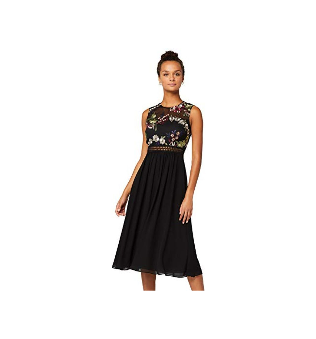 Social Marca Amazon - TRUTH & FABLE Vestido Midi Evasé de Encaje Mujer,
