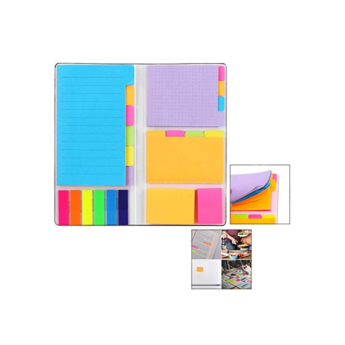 Producto iwobi Notas Adhesivas, Sticky Notes Conjunto de Notas Adhesivas divisorias, Almohadillas Autoadhesivas