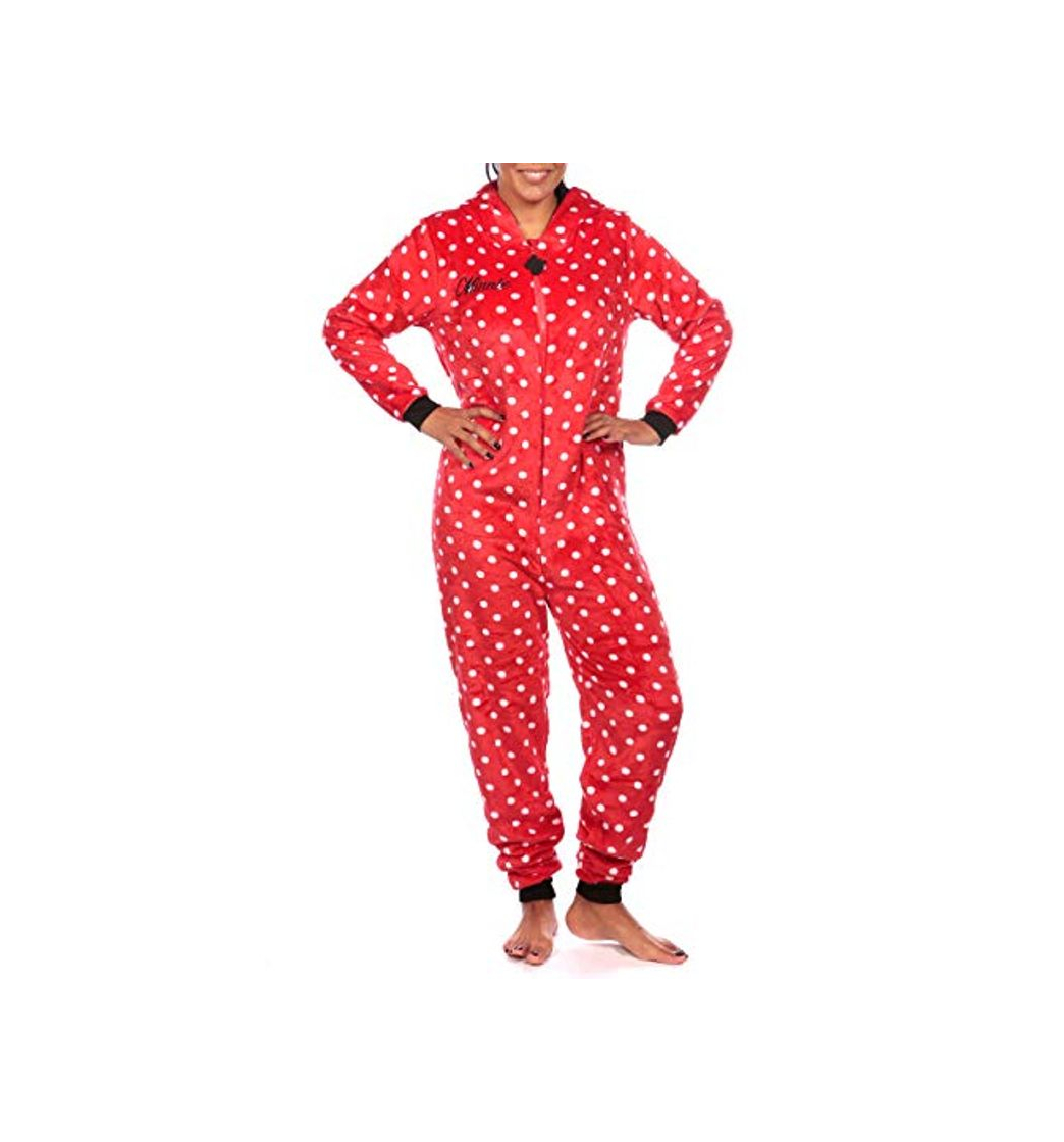 Fashion Disney Pijama Entera para Mujer Minnie Mouse Rojo Size XX