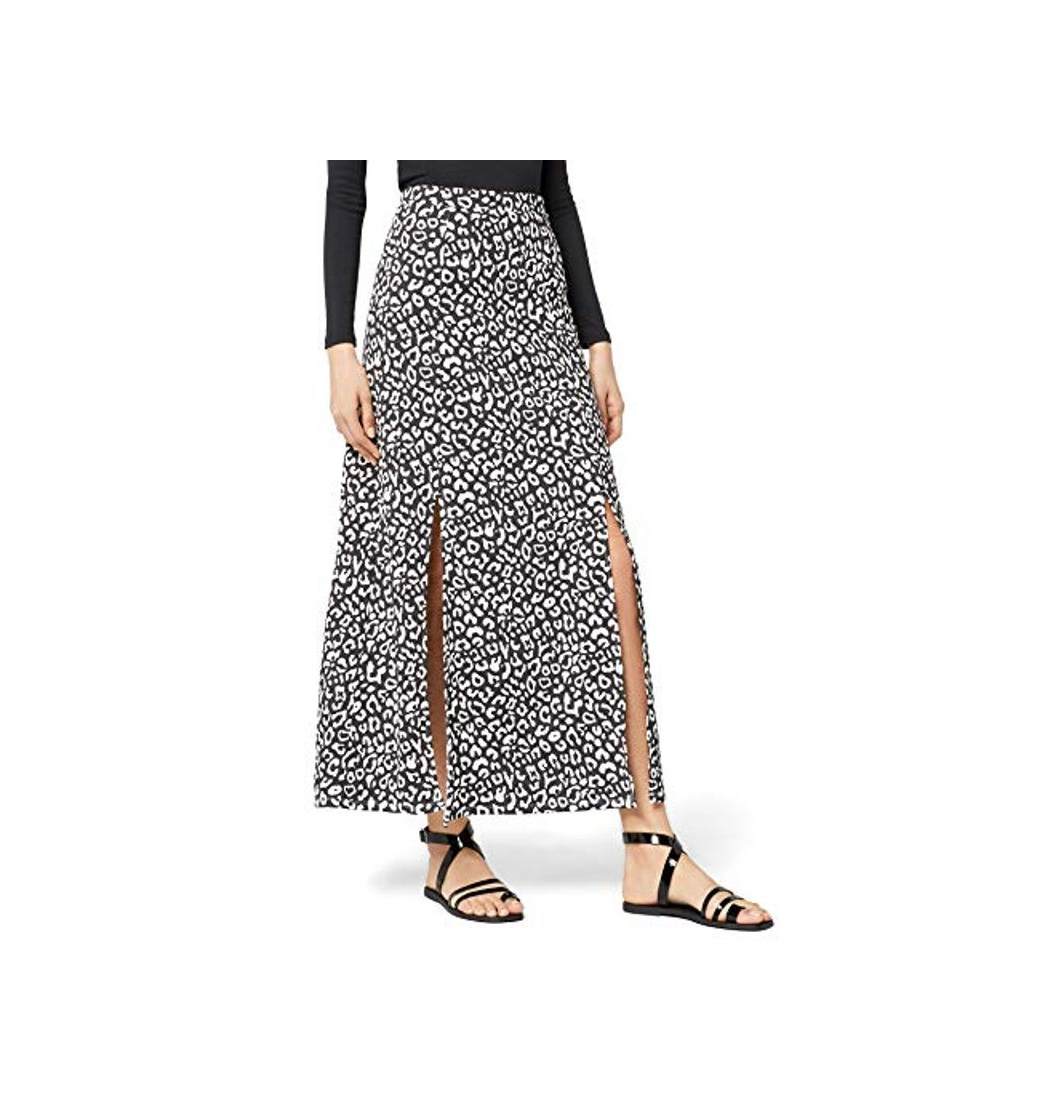 Social Marca Amazon - find. Falda Larga para Verano Mujer, Gris