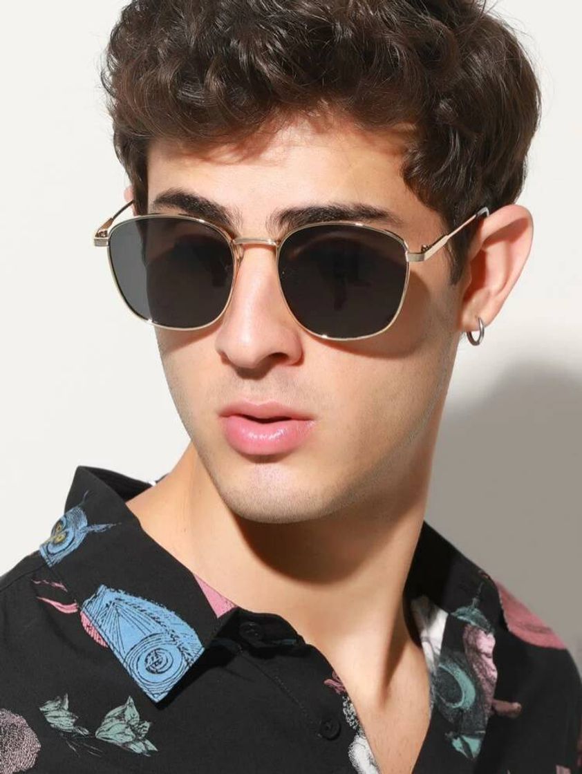 Fashion Gafas de Sol Hombre con Montura Metálica 