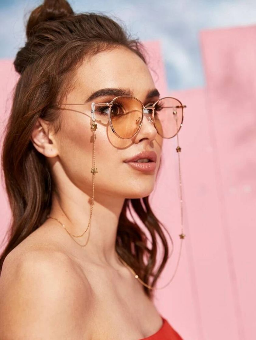 Fashion Cadena de Gafas Metálica con diseño de Estrellas 