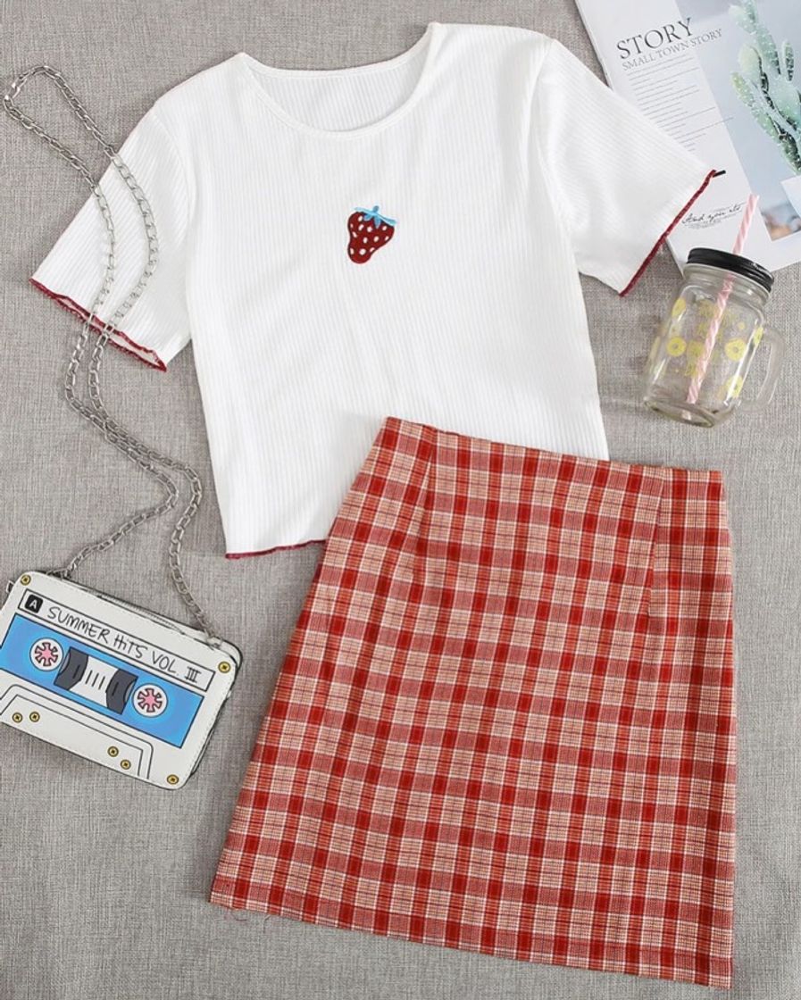 Social Blusa y falda 🍓 SHEIN