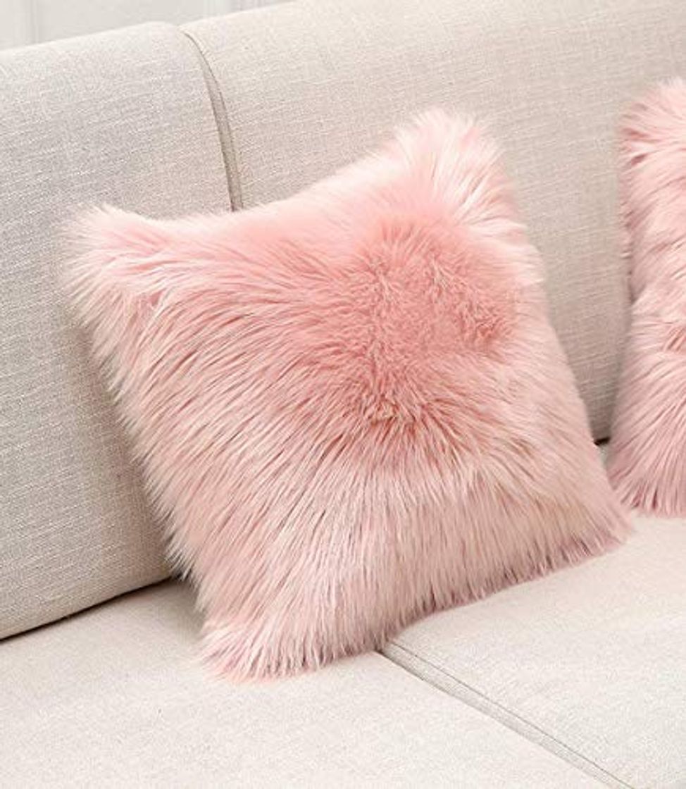 Social XINYUKEJI Ornamentales Fundas de Almohada Decorativa Cojín Cordero Piel sintética Pelo Largo