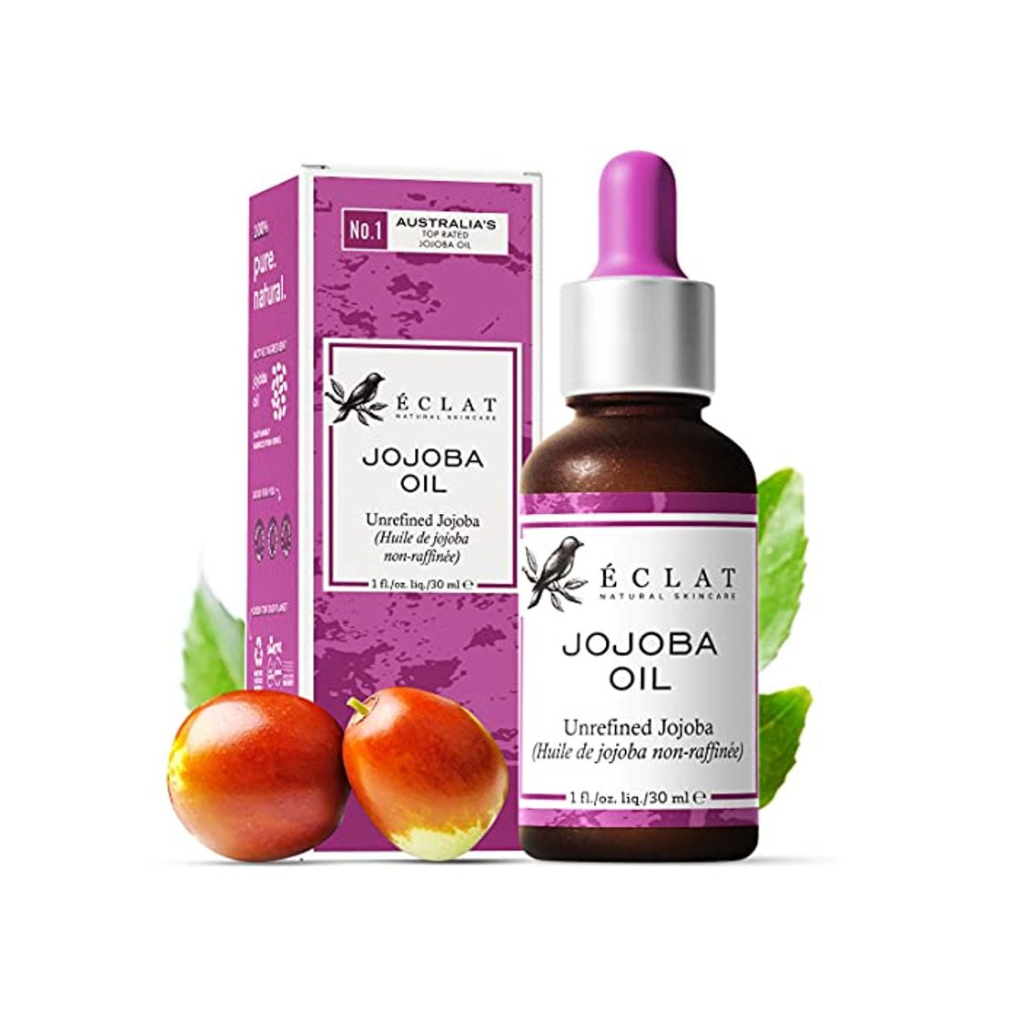 Products Aceite de Jojoba Orgánico Presionado en Frío Eclat – Aceite de Jojoba Orgánico 100% Puro sin Rellenos ni Aditivos para un Aceite de Jojoba Más Ligero Suave y Natural