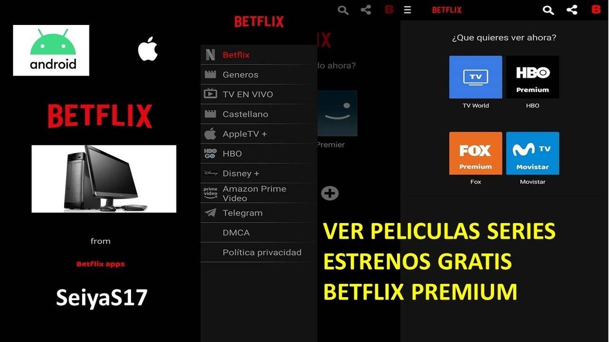 Aplicaciones Como ver Netflix, hbogo, fox premium por BETFLIX 2020