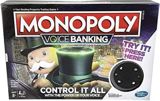 Hasbro Gaming- Monopoly Voice Banking Electrónico Juego de Mesa Familiar para Edades