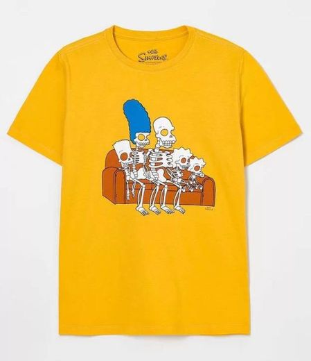 Blusa com Estampa Simpsons Amarelo