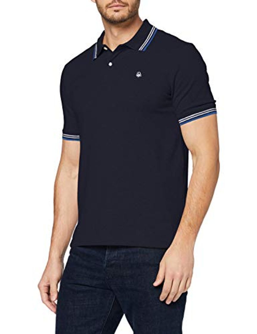 Social Benetton Polo Piquet Manica Corta, Azul