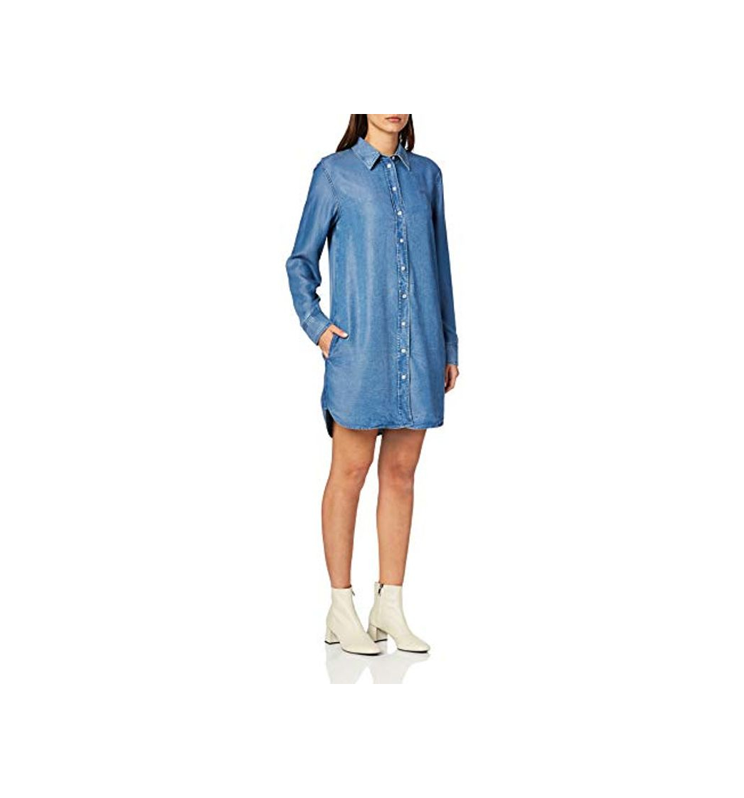 Moda Calvin Klein Tencel Shirt Dress Vestido Casual