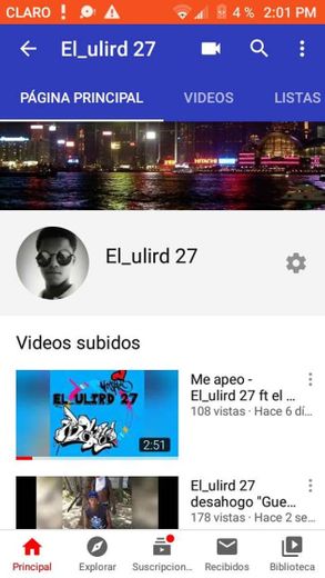 Entra a mi canal de Youtube y disfruta de mis música