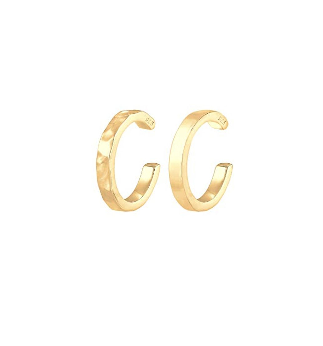 Social Elli Pendientes Juego de 2 abrazaderas de orejas para damas con aspecto