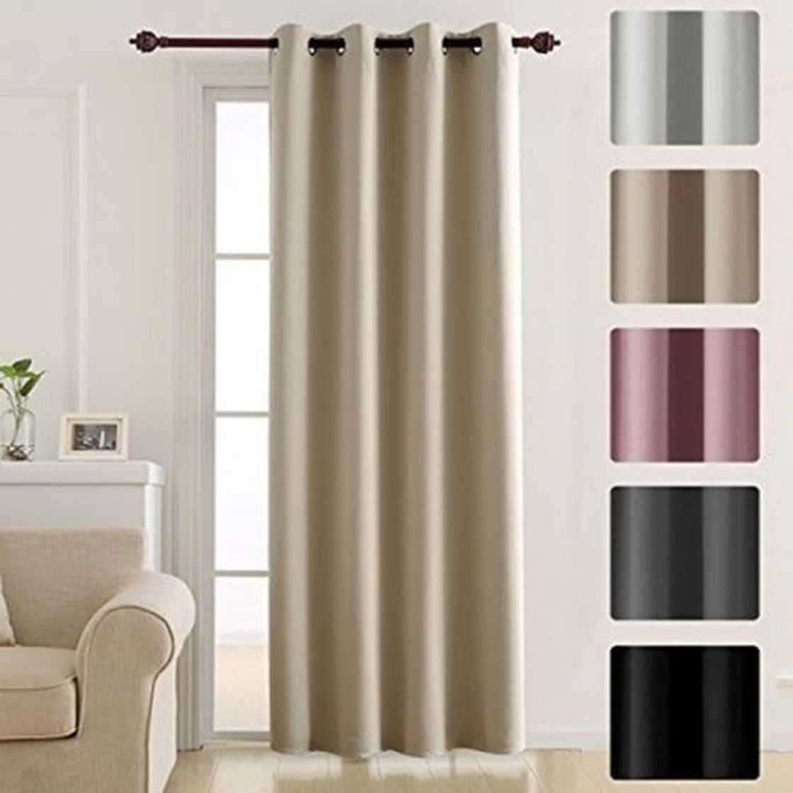 Social Deconovo Cortinas Salón Opacas Aislantes Térmicas Frío y Calor para Dormitorio Moderno