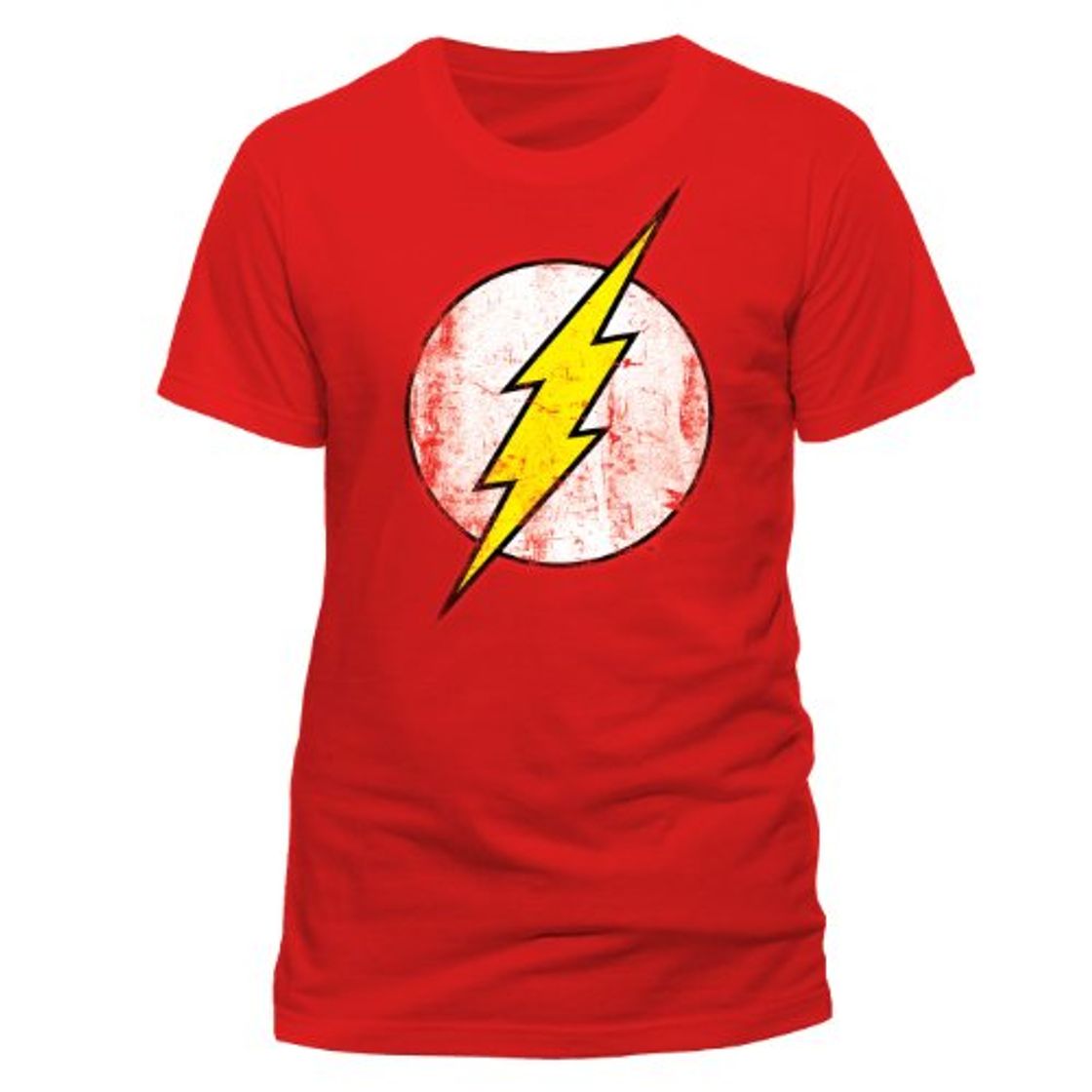 Moda DC Comics - Camiseta de Flash con cuello redondo de manga corta